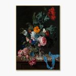 A Beautiful Still Life Art Canvas Painting of Flowers & Fruits